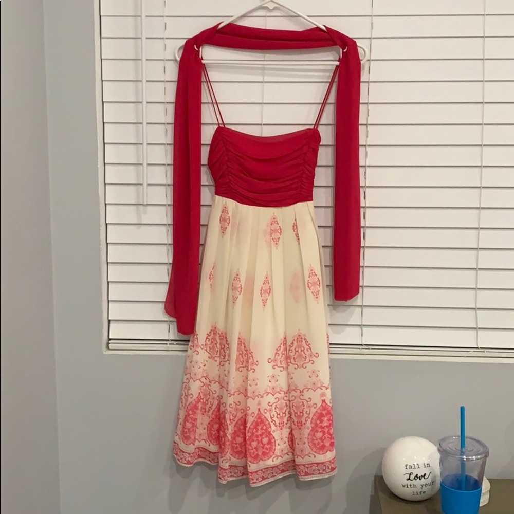 Pink and cream dress